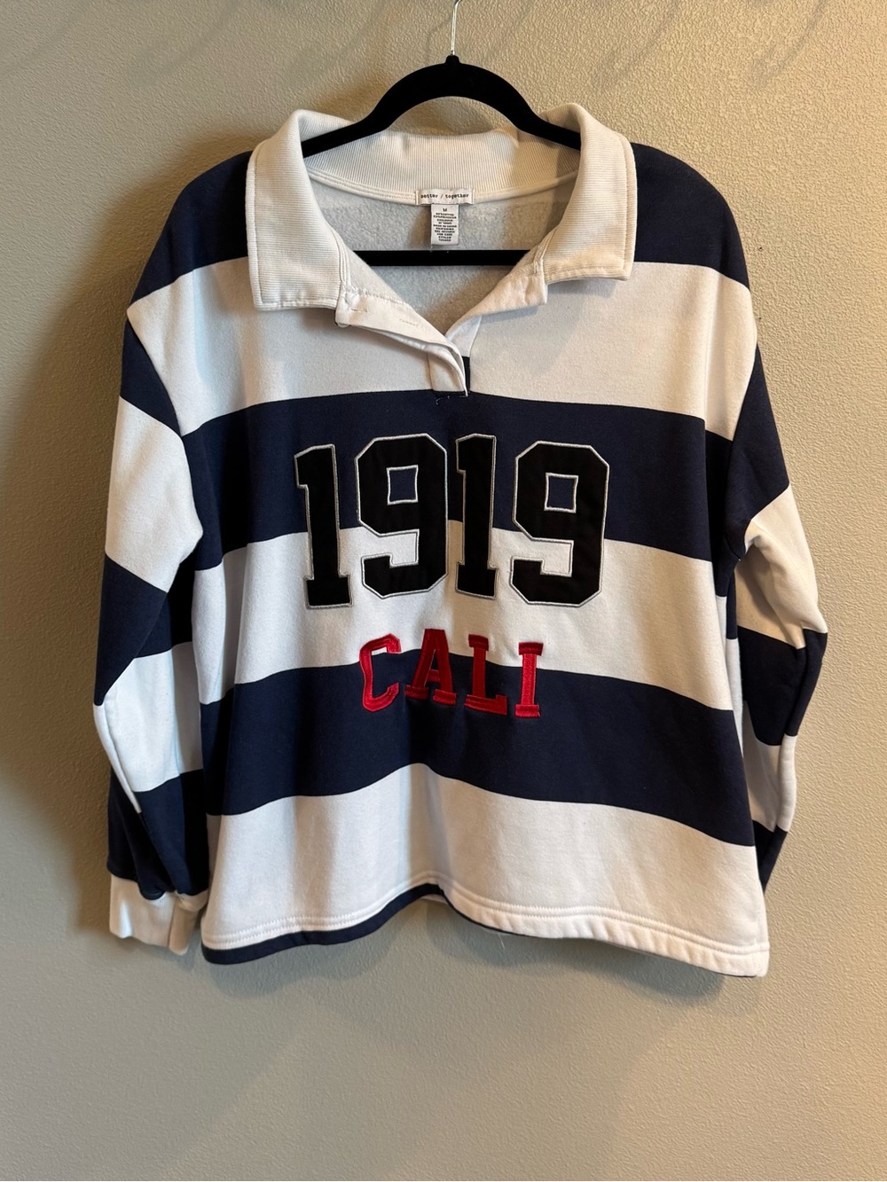 Better Together Navy & White Striped Rugby Pullover - Picture 1 of 4